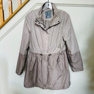 Le Streghe Two-Tone Gray Drawstring Waist Trench